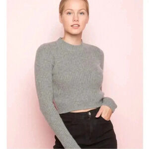 - Brandy Melville Ribbed High Neck Cropped Long Sleeve!